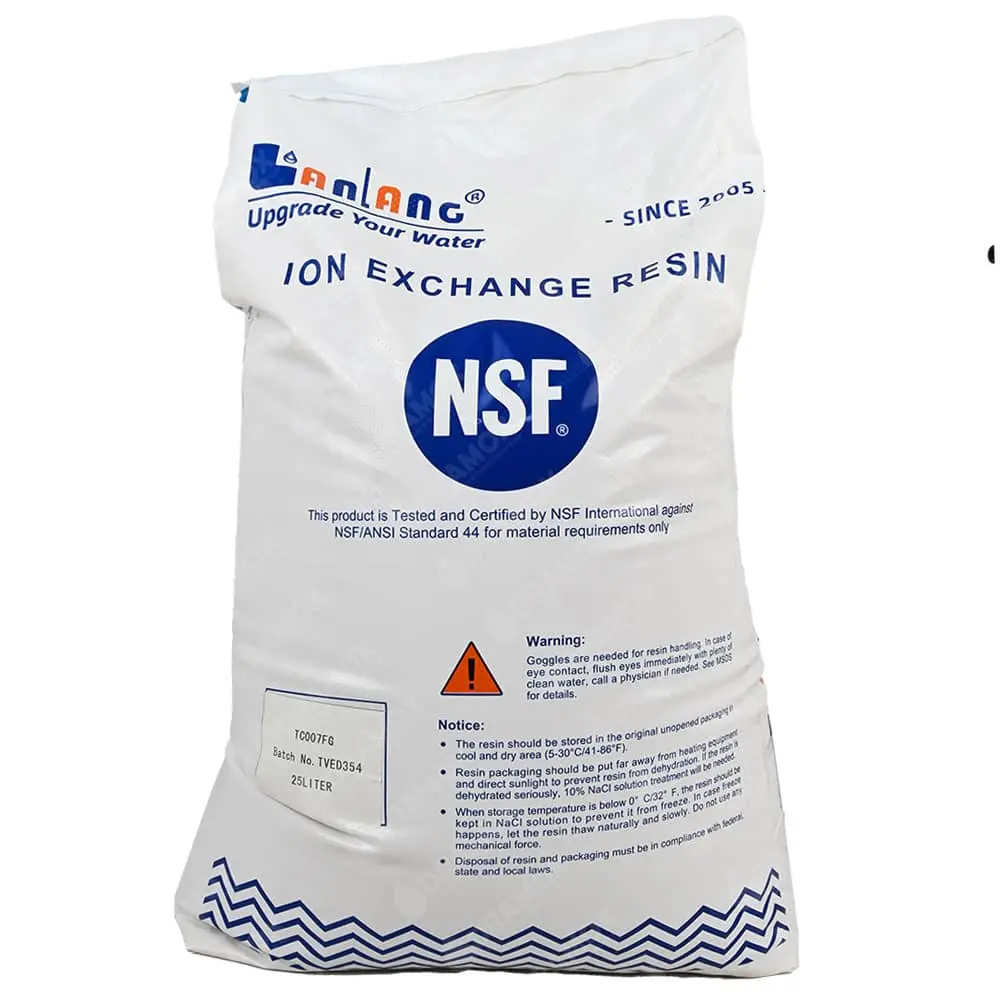 Resina catiónica certificada bolsa de 25l para tratamiento de agua