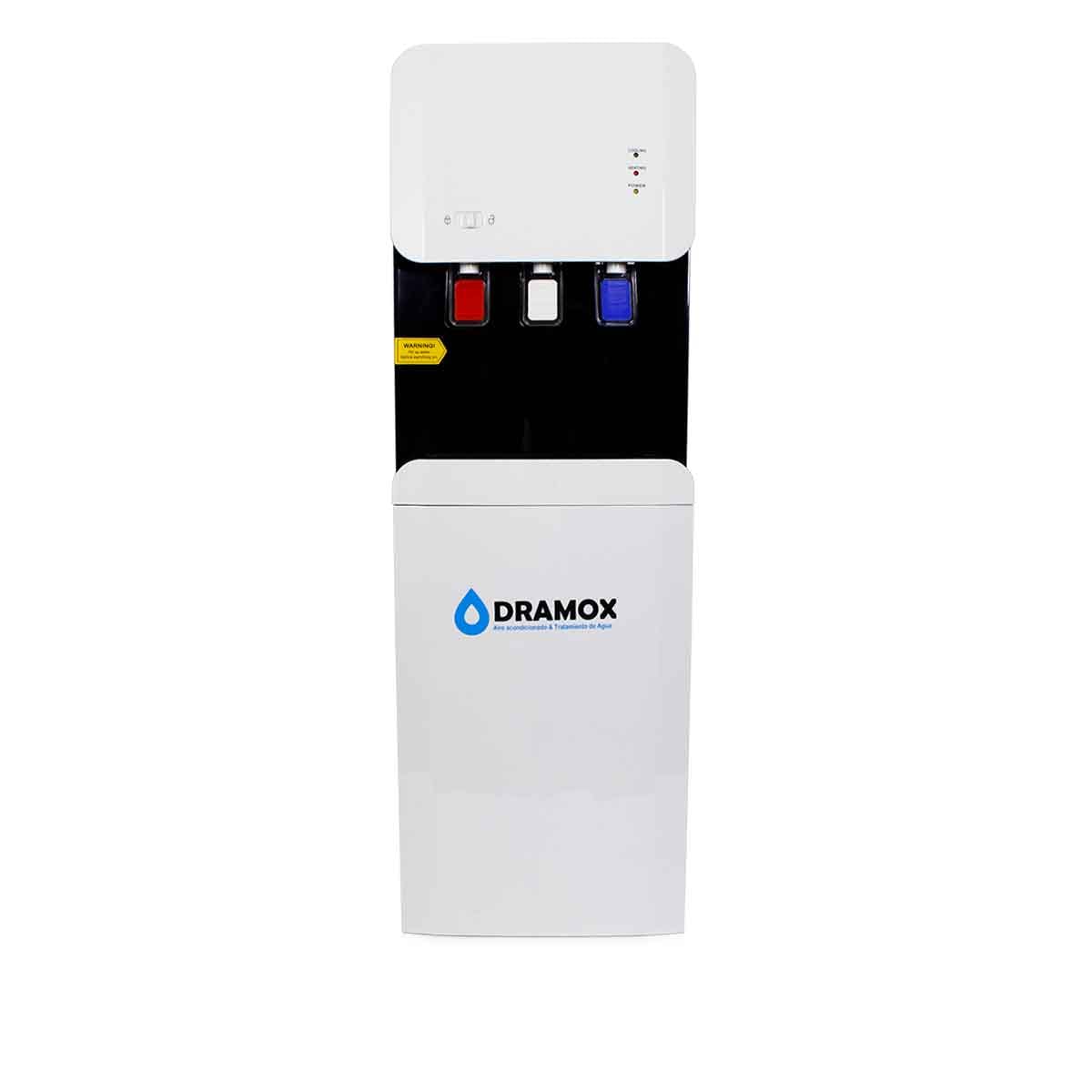 Dispensador de agua blanco con filtros de agua