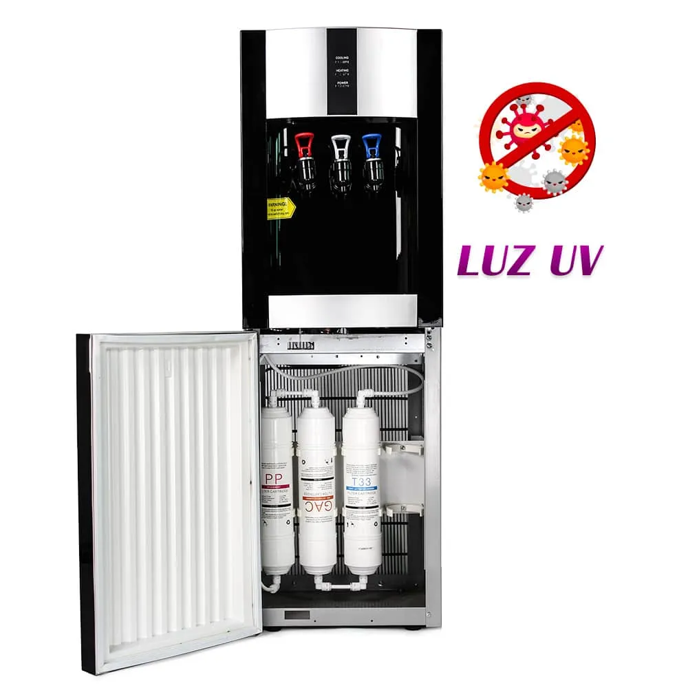 Dispensador de agua con tres filtros mas lampara uv