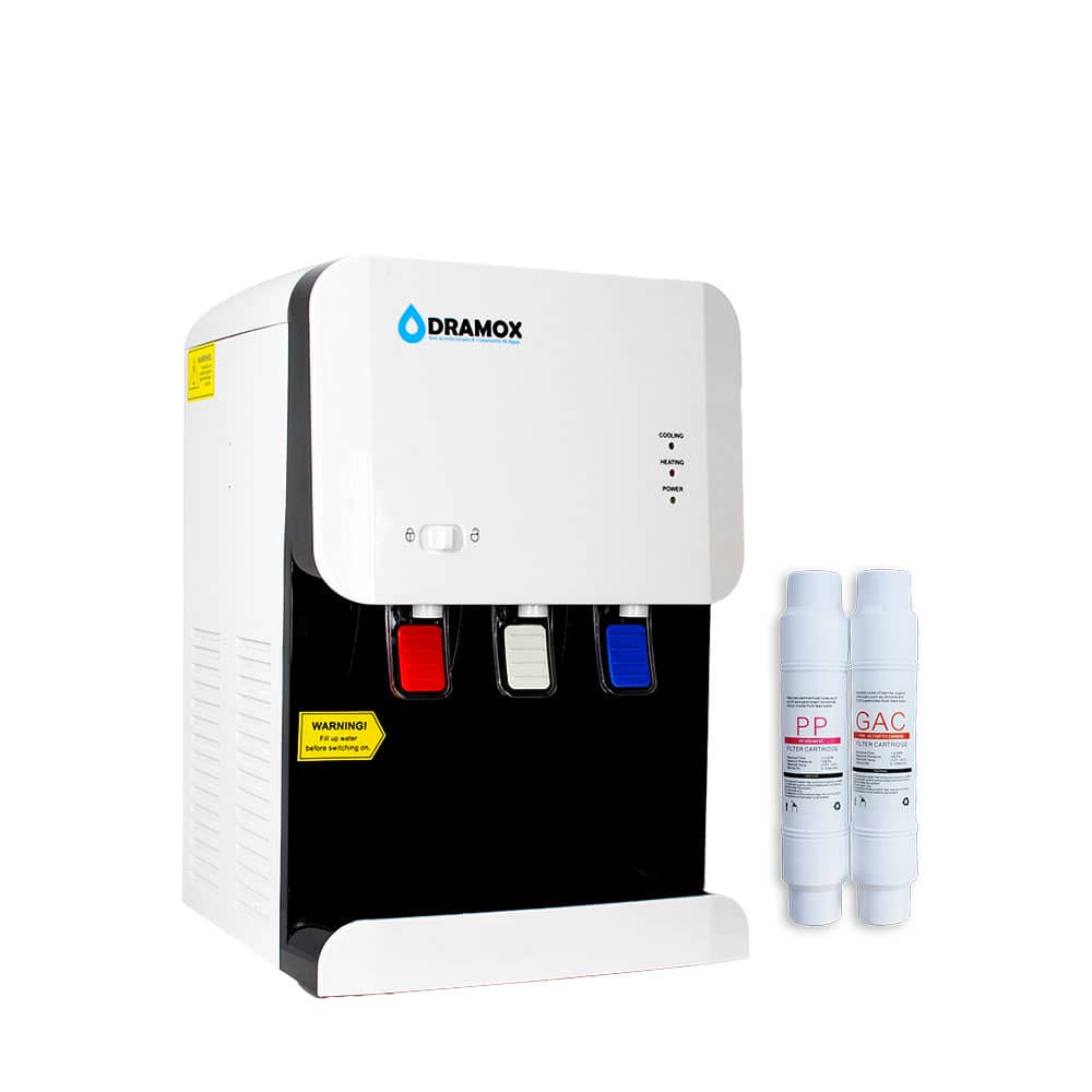 Dispensador de agua para mesa con dos filtros