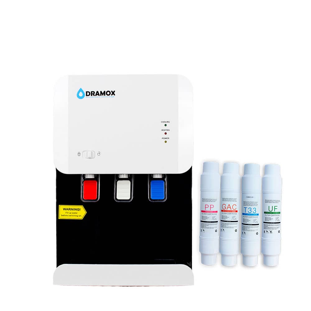 Dispensador de agua para mesa con cuatro filtros
