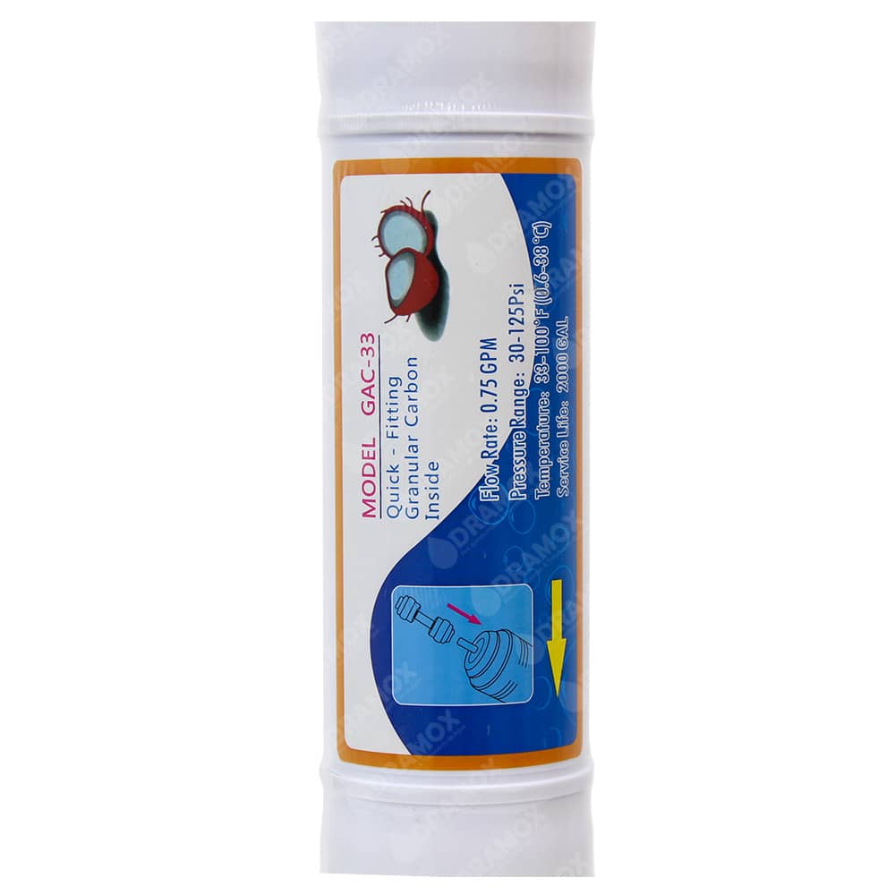 Filtro para agua carbon activado granualdo en linea gac 33 2 5 x 13 pulgadas